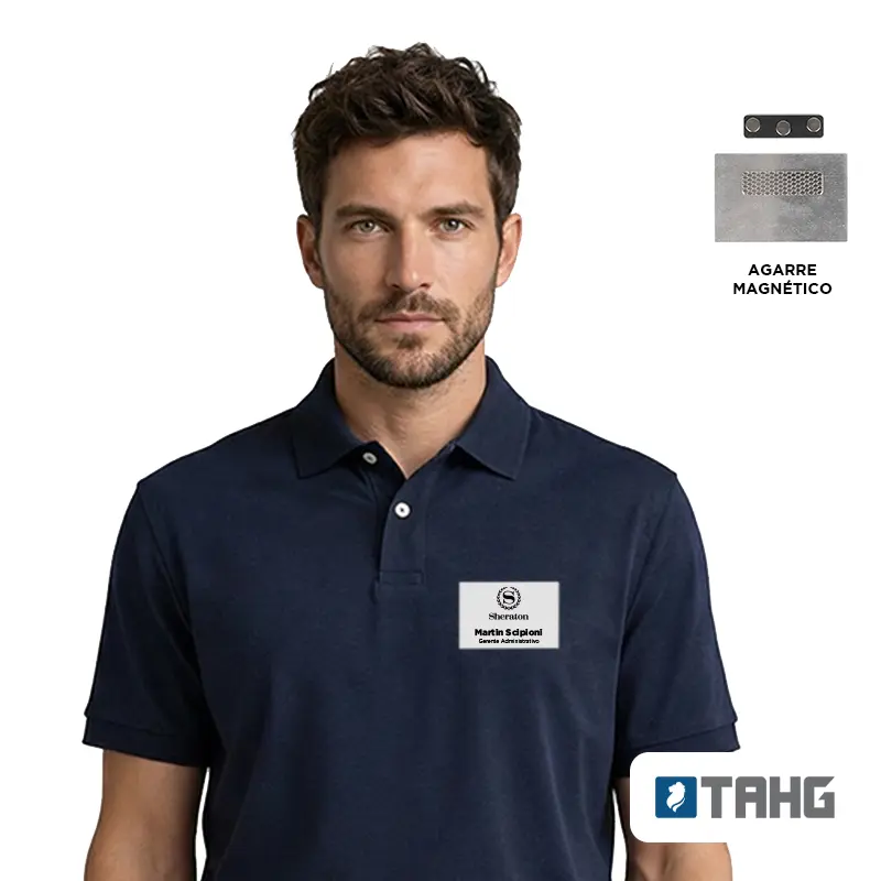 Name Tag Alloy Blanco Grande